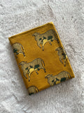 Mustard Yellow Cow Block Print Natural Dyed Cotton Ajrakh Fabric - Neela Ghar