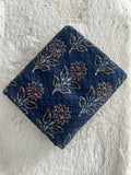 Neela Ghar Indigo Sunflower Cotton Hakoba Ajrakh Print - Neela Ghar