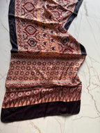 Peach Starfish Hand Block Printed Natural Dyed Modal Silk Stole - Neela Ghar