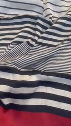 Black Red Uneven Stripes Ajrakh Handblock Kaftan