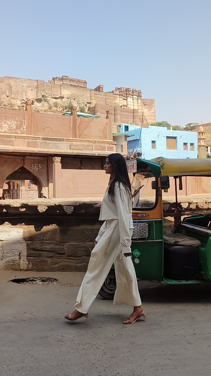 Organic Cotton  Wide-Leg Pants