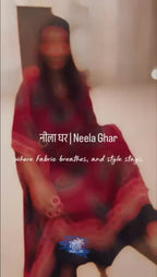 Mud Red Moon Ajrakh Handblock Neela Ghar kaftan