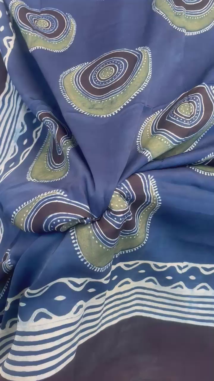 Indigo Evil Eye Ajrakh Handblock Kaftan