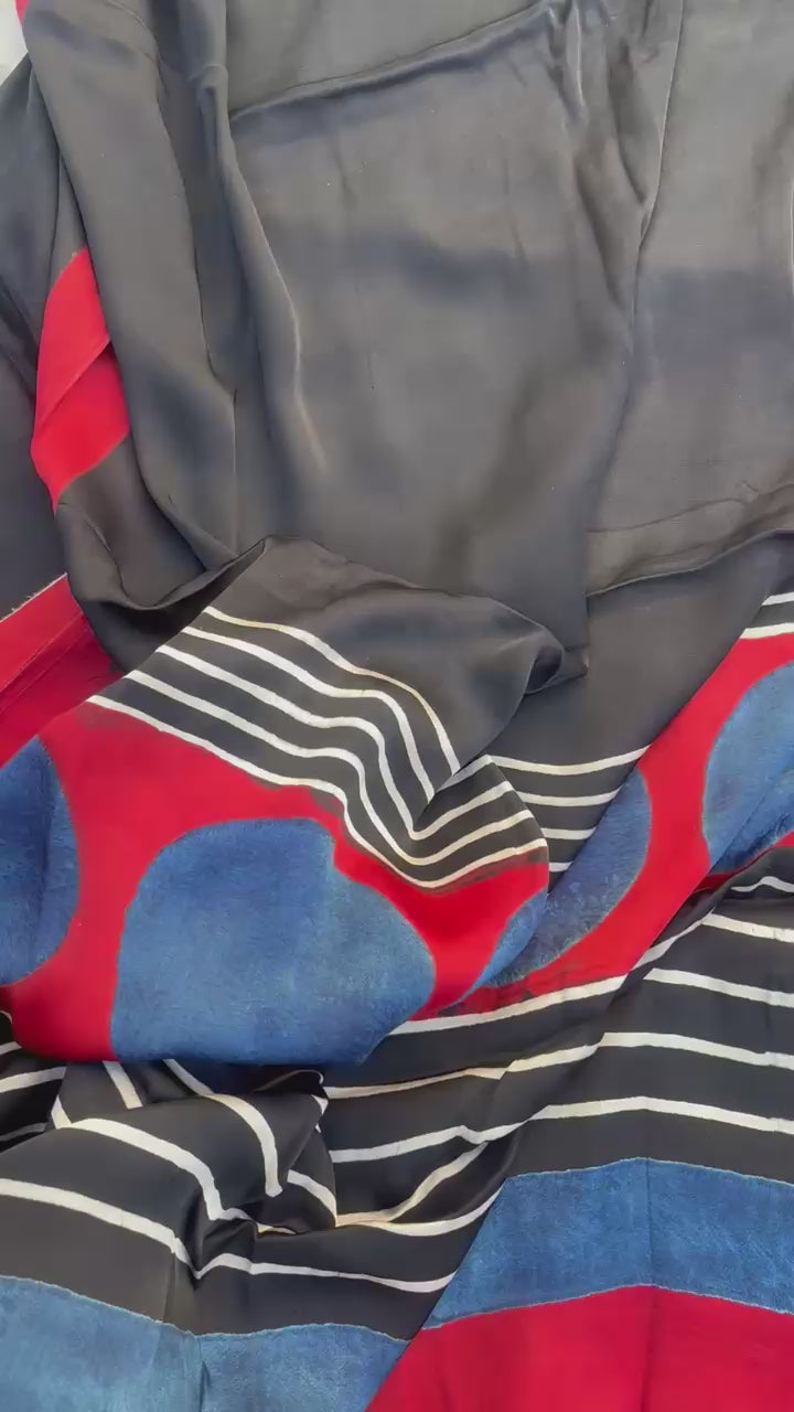 Black Hem Circle Ajrakh Handblock Kaftan